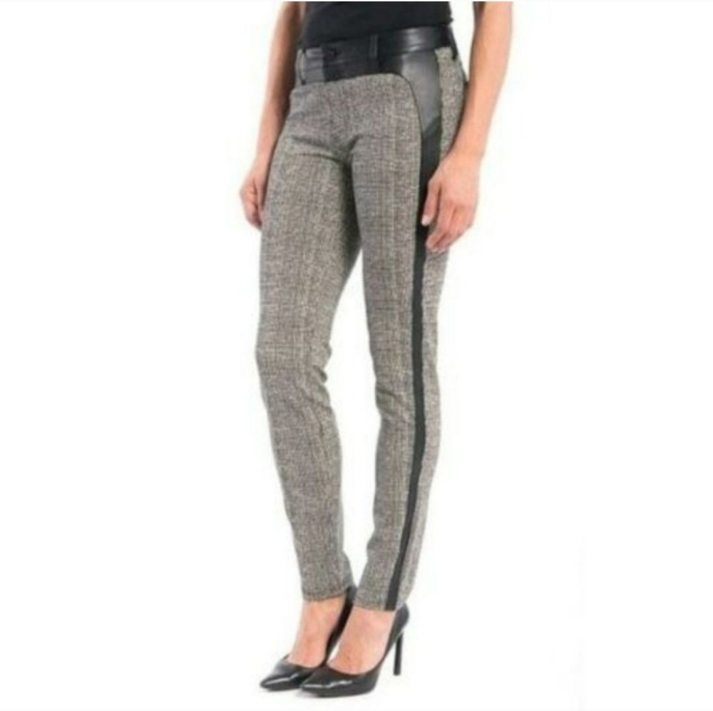 Liverpool Felicia Plaid Faux Leather Skinny Pants Leggings Size 6